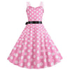 Vintage Rockabilly Kjole Rosa Prikker