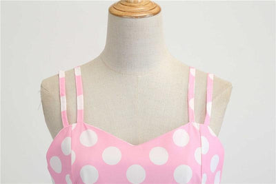 Vintage Rockabilly Kjole Rosa Prikker