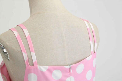 Vintage Rockabilly Kjole Rosa Prikker