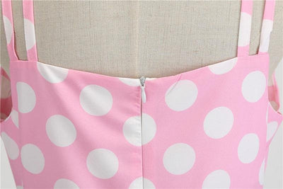 Vintage Rockabilly Kjole Rosa Prikker