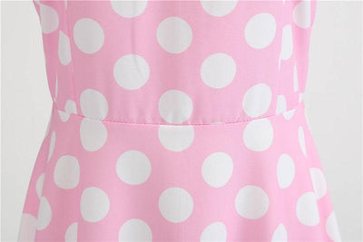 Vintage Rockabilly Kjole Rosa Prikker