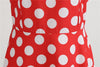 Vintage Rockabilly Kjole Røde Hvite Prikker