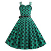 Vintage Rockabilly-Kjole Polka Dot Green