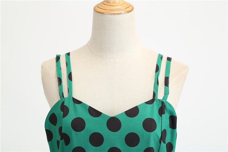 Vintage Rockabilly-Kjole Polka Dot Green