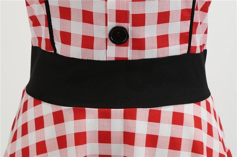 Vintage Rød Og Hvit Kjole