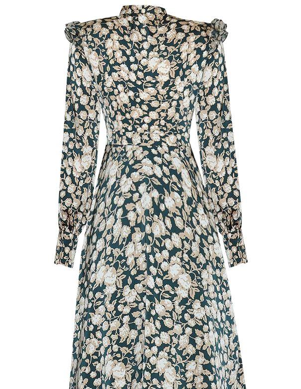 Vintage 40-Talls Blomsterkjole Grønn